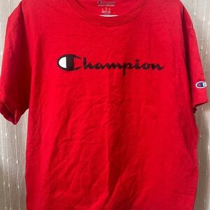 Champion Classic Red Tee with Logo